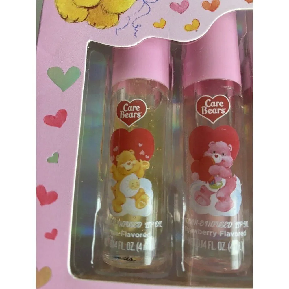 Set‎ Of 4 Taste Beauty CARE BEARS Vitamin E Infused Flavored Lip Oil Valentines